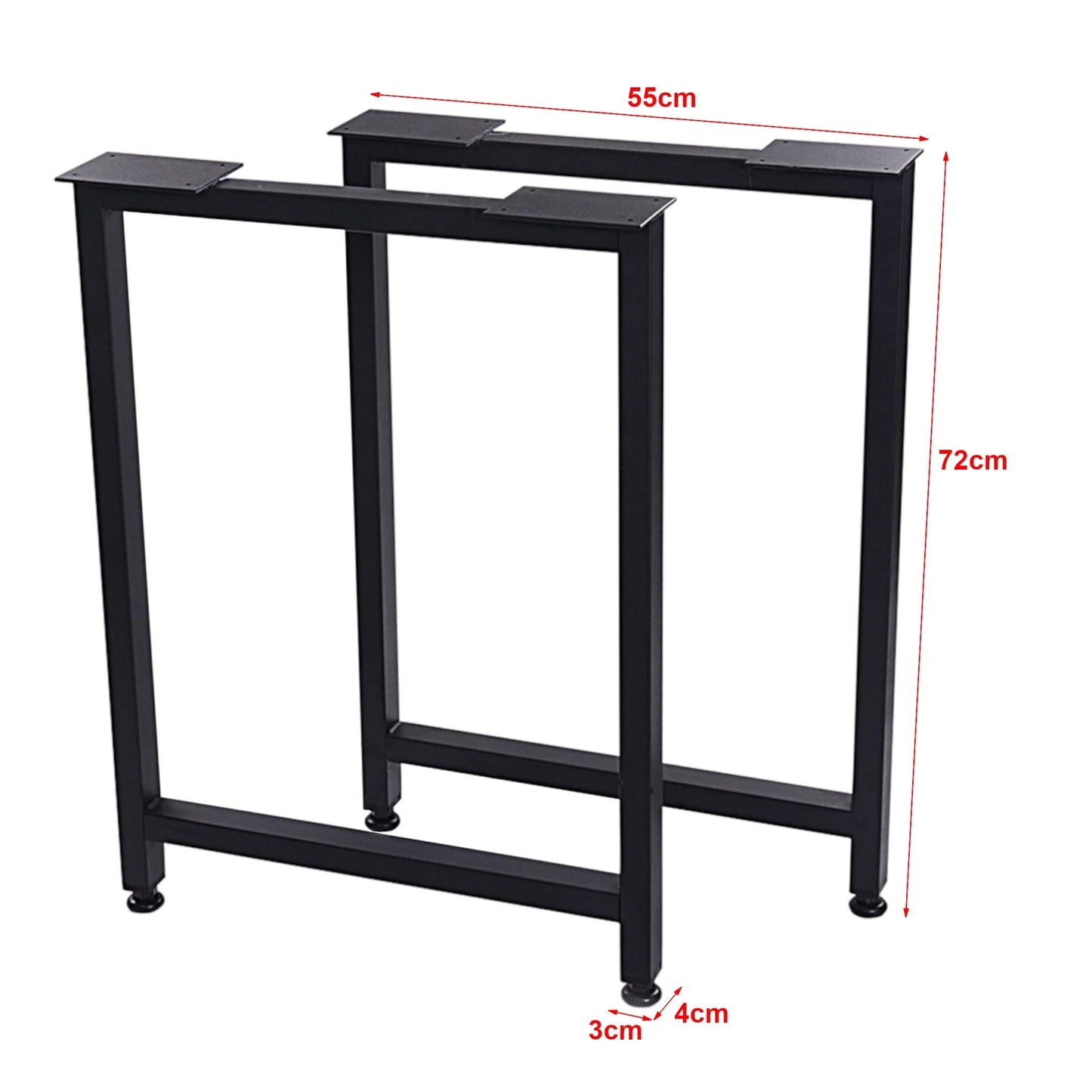 In And OutdoorMatch Tafelpoten Enrick - 72x55cm - Zwart - Staal table legs