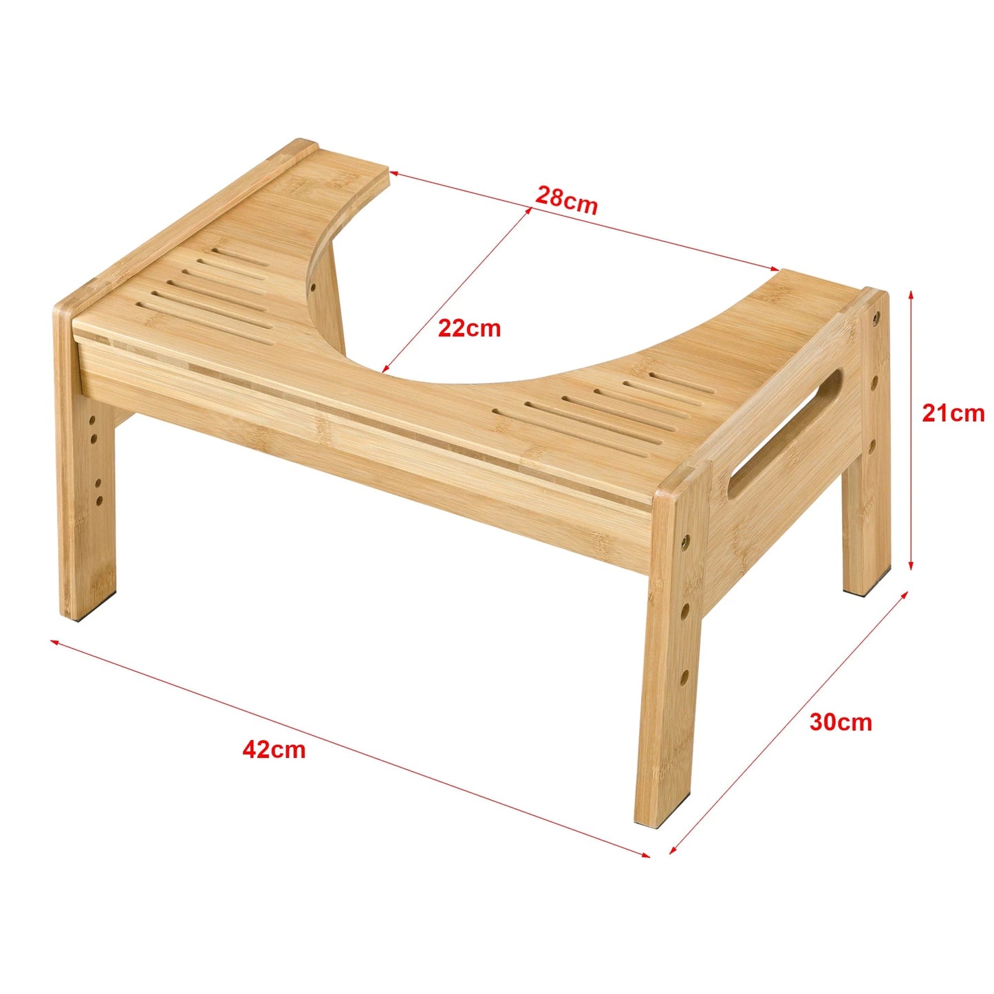 In And OutdoorMatch Toiletkruk Daisha - Bamboe - 21x42x30 cm - Houtkleur - Eco-vriendelijk materiaal - Stijlvolle uitstraling stool