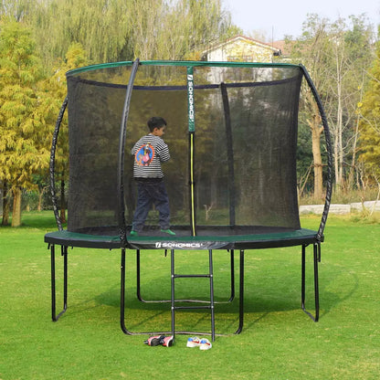 In And OutdoorMatch Trampoline Albina - Met veiligheidsnet & ladder - 305 cm groen - Rond - Tot 150 kg belasting selecteren Trampoline