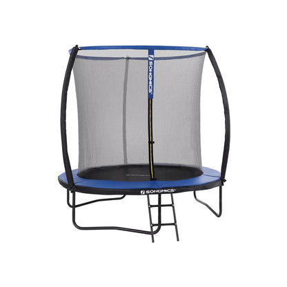 In And OutdoorMatch Trampoline Jaunita - 244cm - Met veiligheidsnet & ladder - Blauw - Rond - Tuin - tot 80 kg belasting Trampoline