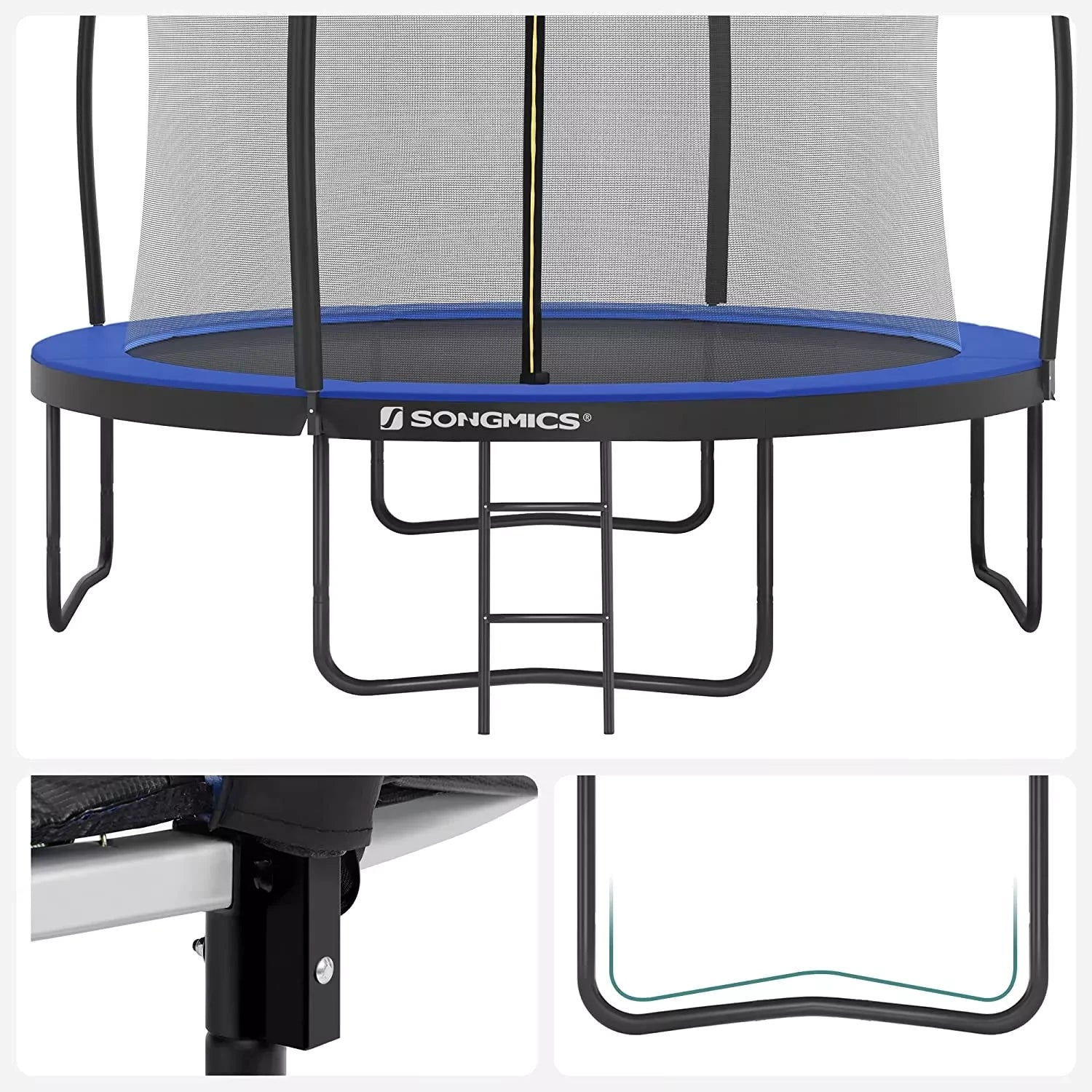 In And OutdoorMatch Trampoline Linnea - Met veiligheidsnet & ladder - 366 cm blauw - Rond - Tot 150 kg belasting selecteren Trampoline