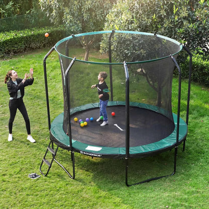 In And OutdoorMatch Trampoline Noelia - 366 cm - Trampoline met veiligheidsnet en ladder - gewatteerd frame - voor kinderen en volwassenen - binnennet Trampoline