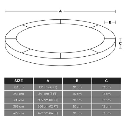 In And OutdoorMatch Trampolinerand Karen - Blauw - 183x30x12 cm Trampoline rand