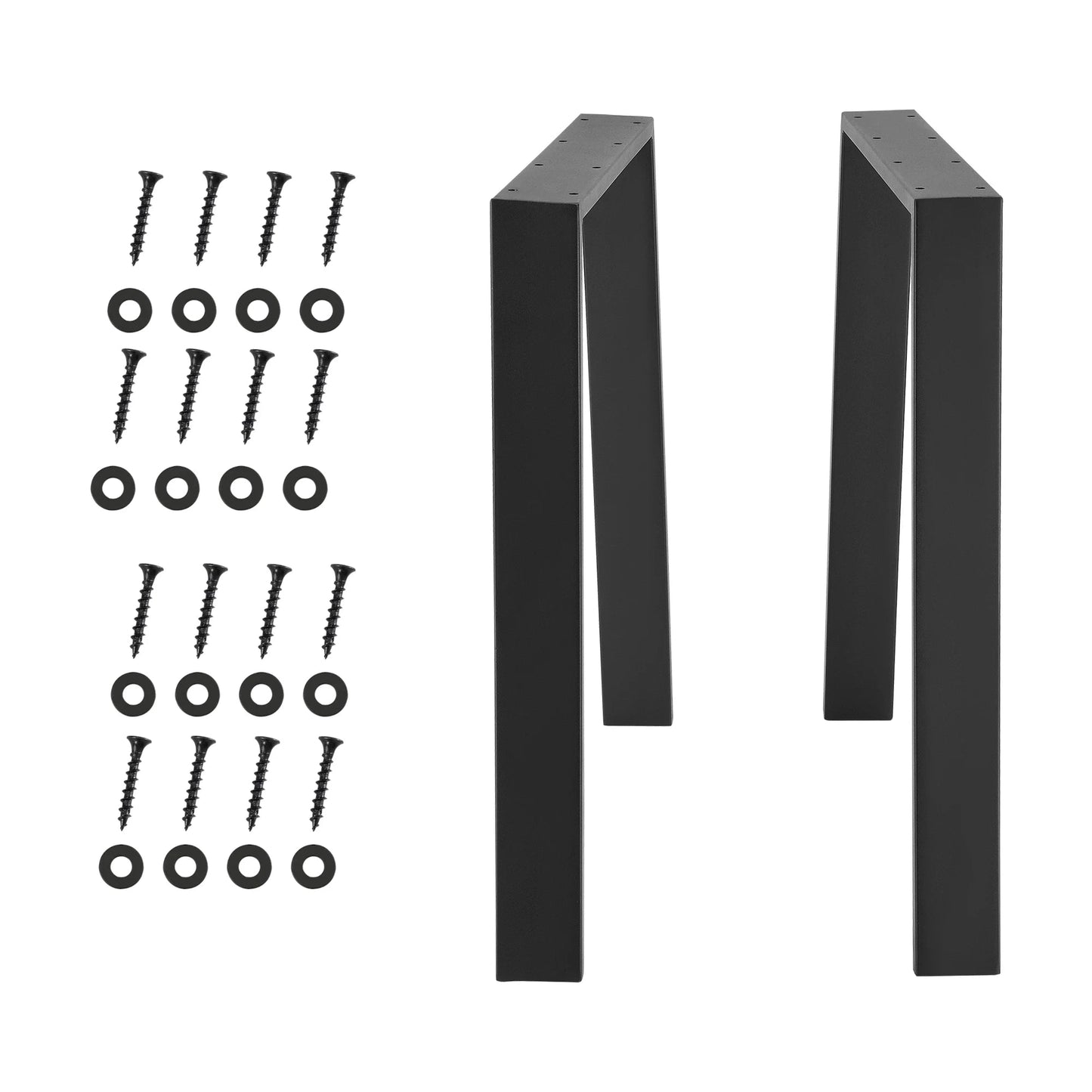 In And OutdoorMatch Trapezium Poot Norbert - Tafelpoot - 55-75x72 cm - Set van 2 - Staal Zwart Mat - table legs