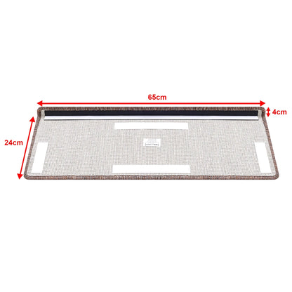 In And OutdoorMatch Trapmat Hailo - Set van 15 - Recht - Zelfklevend - Donkerbruin - 65x24cm Trap mat