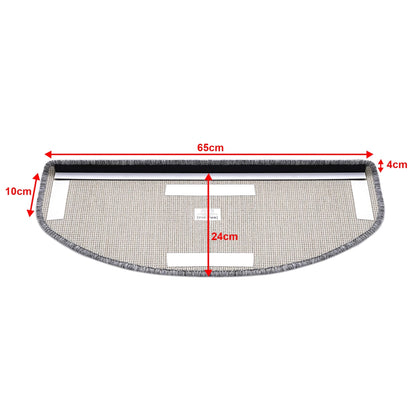 In And OutdoorMatch Trapmat Livo - Set van 15 - Rond - Zelfklevend - Lichtgrijs - 65x24cm Trap mat