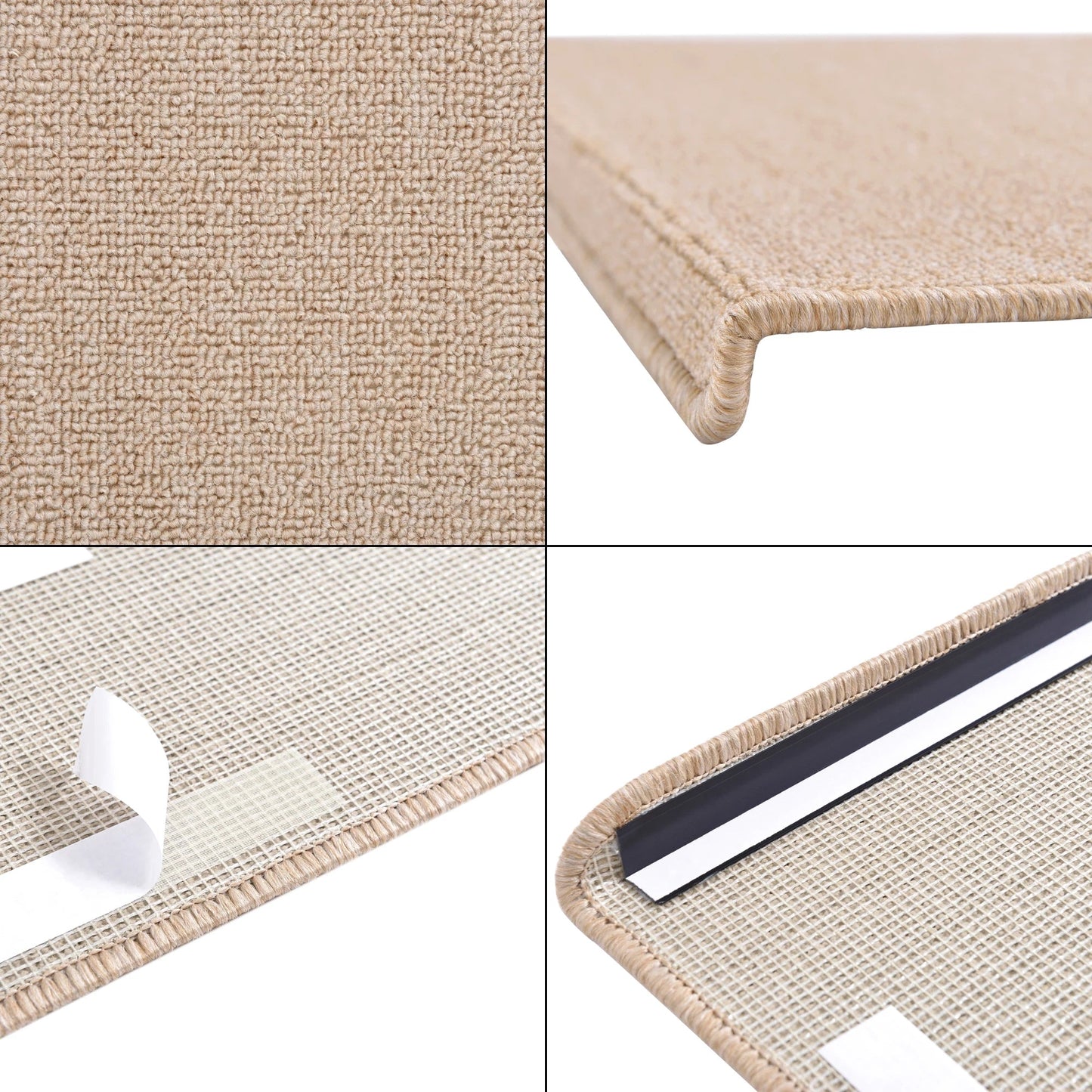 In And OutdoorMatch Trapmat Nero - Set van 15 - Recht - Zelfklevend - Beige - 65x24cm Trap mat