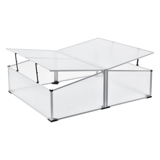 In And OutdoorMatch Tuinkas Gamon - Mini Kas - 100x120x30-40 cm - Aluminium Polycarbonaat - Weerbestendig Garden Storage box