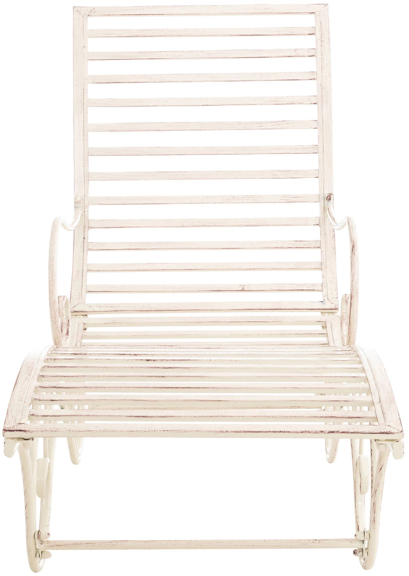 In And OutdoorMatch Tuinligstoel Mies - Crème - Ijzer - Buitenligstoel - Ligstoel - Hoge kwaliteit - Luxe Stijlvol Tuinligstoel - Tijdloos Design Garden Chair