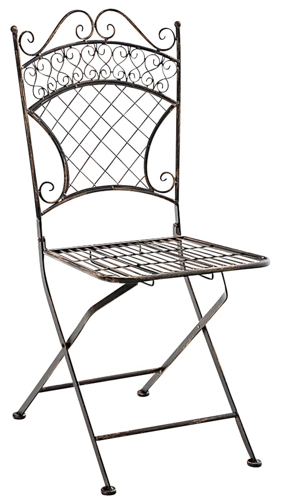 In And OutdoorMatch Tuinstoel Annet - Zwart - Set van 2 - Klapstoel - Ijzer - Buitenstoel - Stoel - Hoge kwaliteit - Stijlvolle tuinstoel - Handgemaakt antiek patina Garden Chair