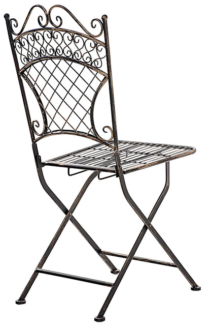 In And OutdoorMatch Tuinstoel Annet - Zwart - Set van 2 - Klapstoel - Ijzer - Buitenstoel - Stoel - Hoge kwaliteit - Stijlvolle tuinstoel - Handgemaakt antiek patina Garden Chair