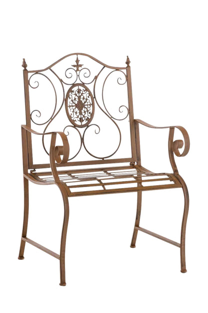 In And OutdoorMatch Tuinstoel Camille - Antiek Bruin - Set van 2 - Ijzer - Buitenstoel - Stoel - Hoge kwaliteit - Luxe stijlvolle tuinstoel - Handgemaakt antiek patina Garden Chair