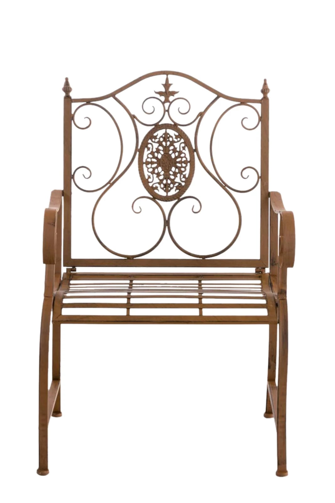 In And OutdoorMatch Tuinstoel Camille - Antiek Bruin - Set van 2 - Ijzer - Buitenstoel - Stoel - Hoge kwaliteit - Luxe stijlvolle tuinstoel - Handgemaakt antiek patina Garden Chair