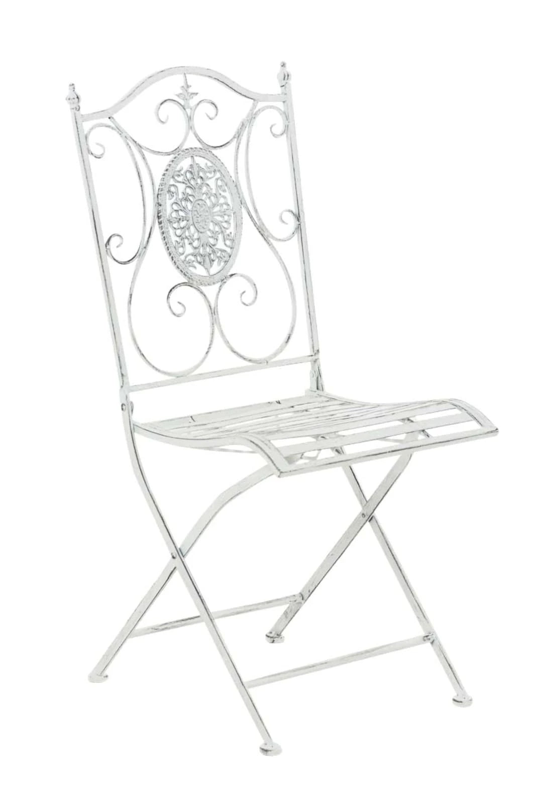 In And OutdoorMatch Tuinstoel Catharine - Grijs - Set van 2 - Metaal - Klapstoel - Buitenstoel - Stoel - Hoge kwaliteit - Stijlvolle tuinstoel - Handgemaakt antiek patina Garden Chair