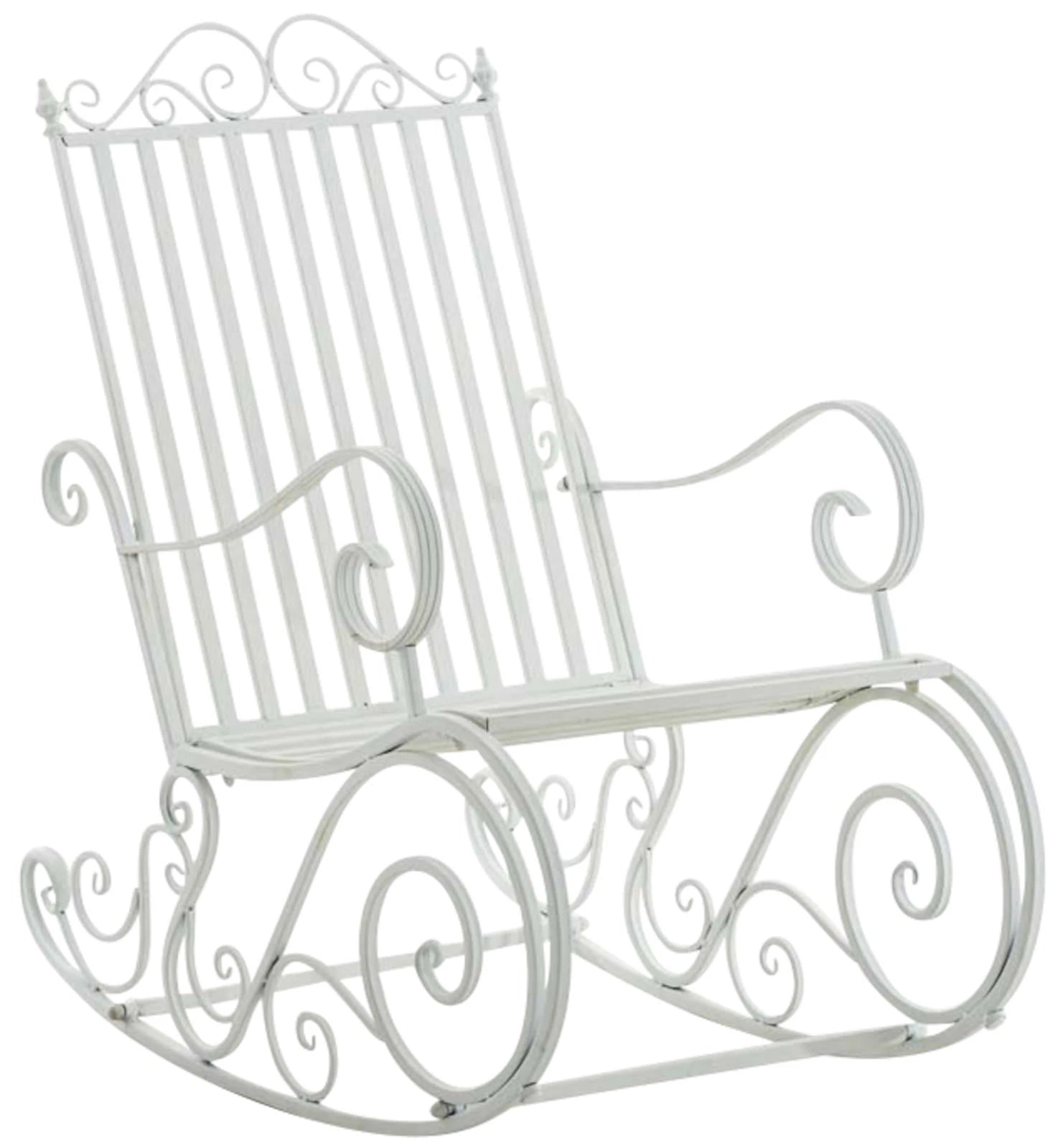 In And OutdoorMatch Tuinstoel Celestina - Wit - Set van 2 - Ijzer - Schommelstoel - Buitenstoel - Stoel - Hoge kwaliteit - Luxe stijlvolle tuinstoel - Tijdloos design Garden Chair