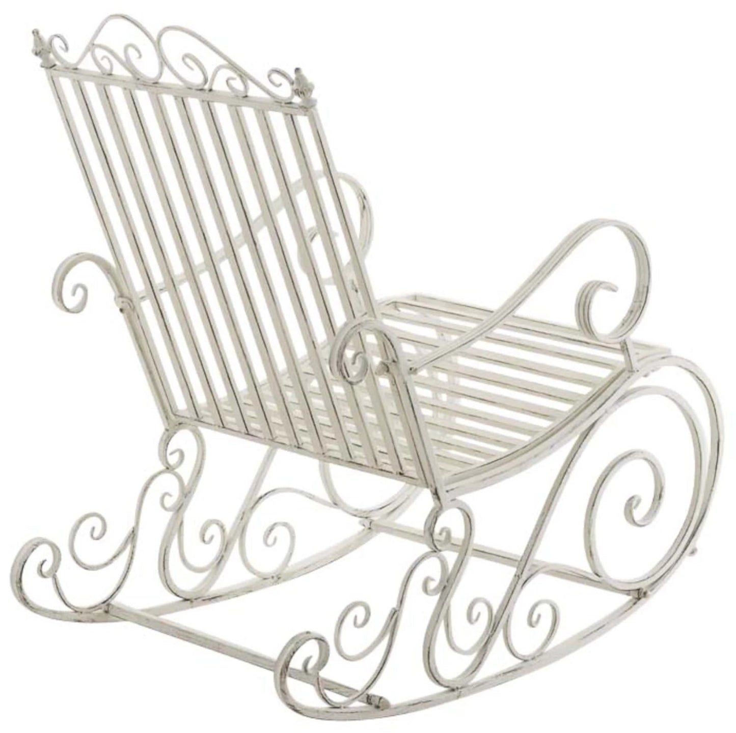 In And OutdoorMatch Tuinstoel Cordelia - Antiek Creme - Set van 2 - Ijzer - Schommelstoel - Buitenstoel - Stoel - Hoge kwaliteit - Luxe stijlvolle tuinstoel - Tijdloos design Garden Chair