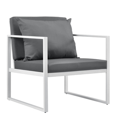 In And OutdoorMatch Tuinstoel Darwin - Tuinfauteuil - Set van 2 - Wit - 70x60x60cm - Metaal - Modern Design Garden Chair