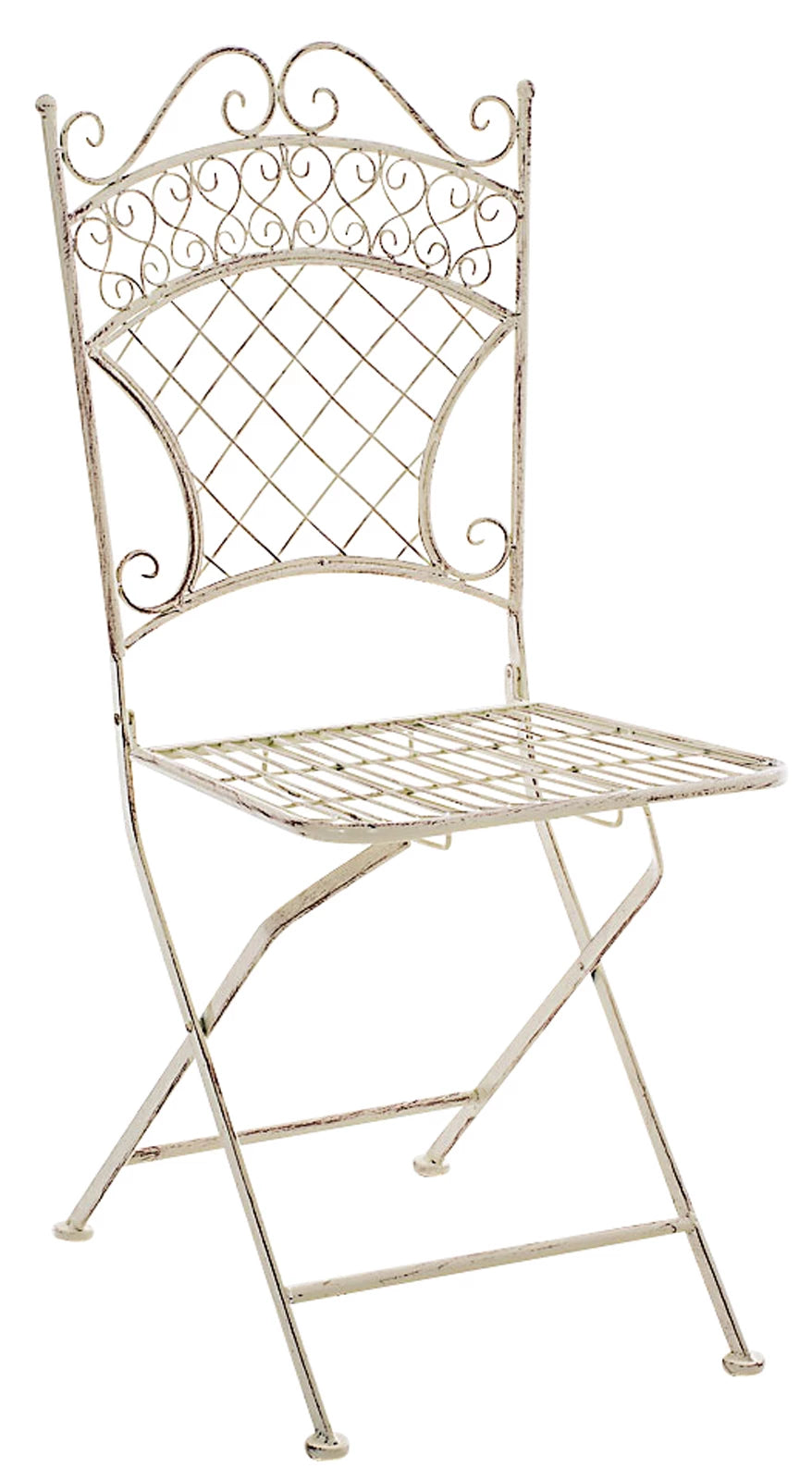 In And OutdoorMatch Tuinstoel Dina - Beige - Set van 2 - Klapstoel - Ijzer - Buitenstoel - Stoel - Hoge kwaliteit - Stijlvolle tuinstoel - Handgemaakt antiek patina Garden Chair