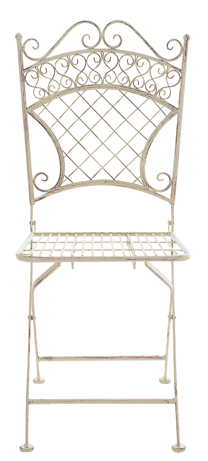 In And OutdoorMatch Tuinstoel Dina - Beige - Set van 2 - Klapstoel - Ijzer - Buitenstoel - Stoel - Hoge kwaliteit - Stijlvolle tuinstoel - Handgemaakt antiek patina Garden Chair