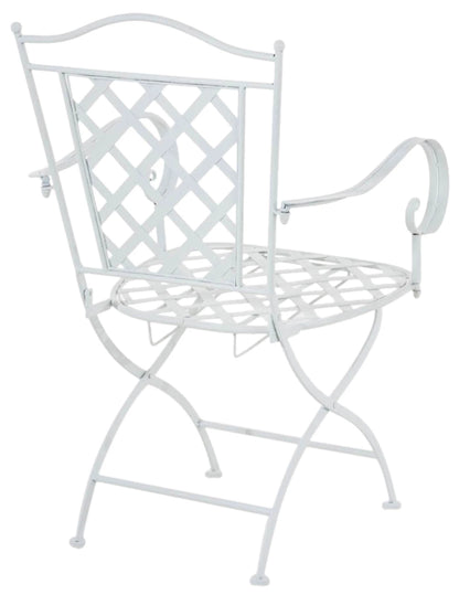 In And OutdoorMatch Tuinstoel Fatima - Zilverkleurig - Set van 2 - IJzer - Buitenstoel - Stoel - Hoge kwaliteit - Stijlvolle tuinstoel - Handgemaakte antieke patina Garden Chair