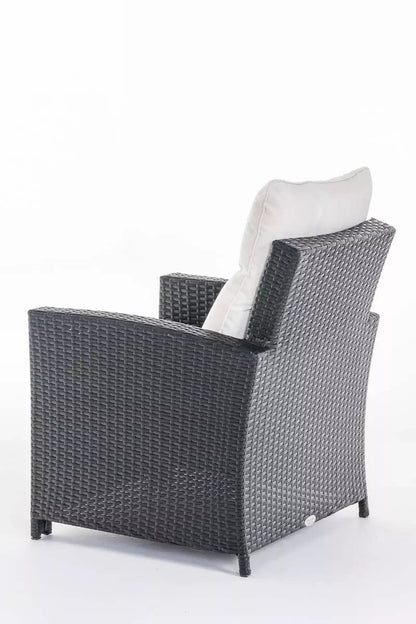 In And OutdoorMatch Tuinstoel Georgette - Weerbestendig - Loungestoel look - Wicker - Zwart/wit - Tuinstoelen set van 1 Garden Chair