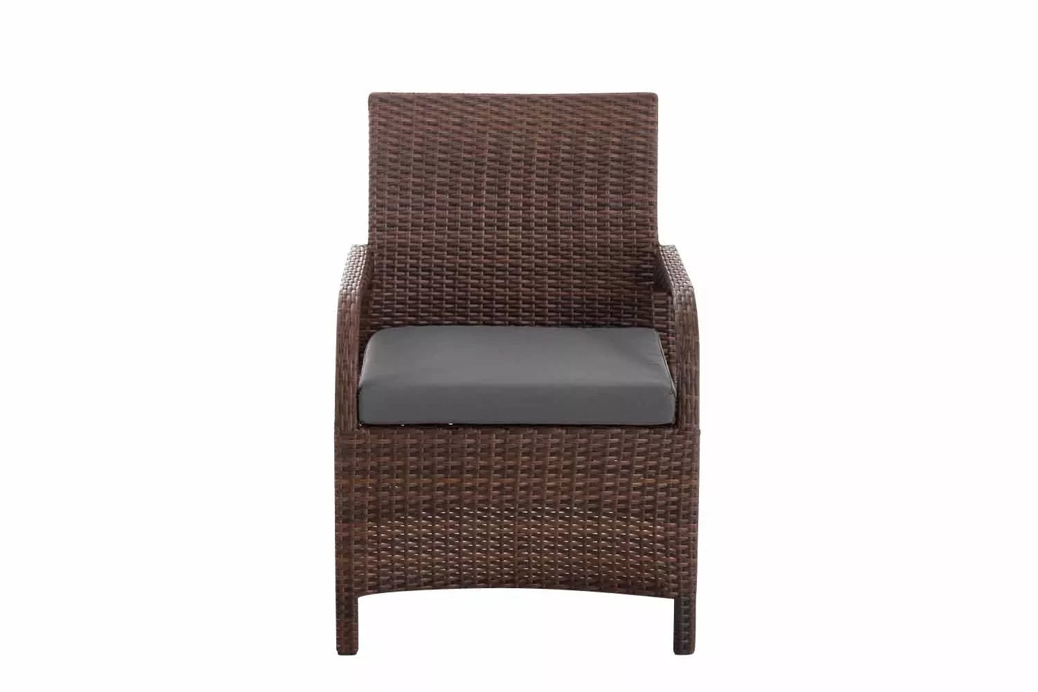 In And OutdoorMatch Tuinstoel Jovan - Iron grijs - Weatherproof - Lounge chair look - Wicker - Tuinstoelen set van 1 Garden Chair