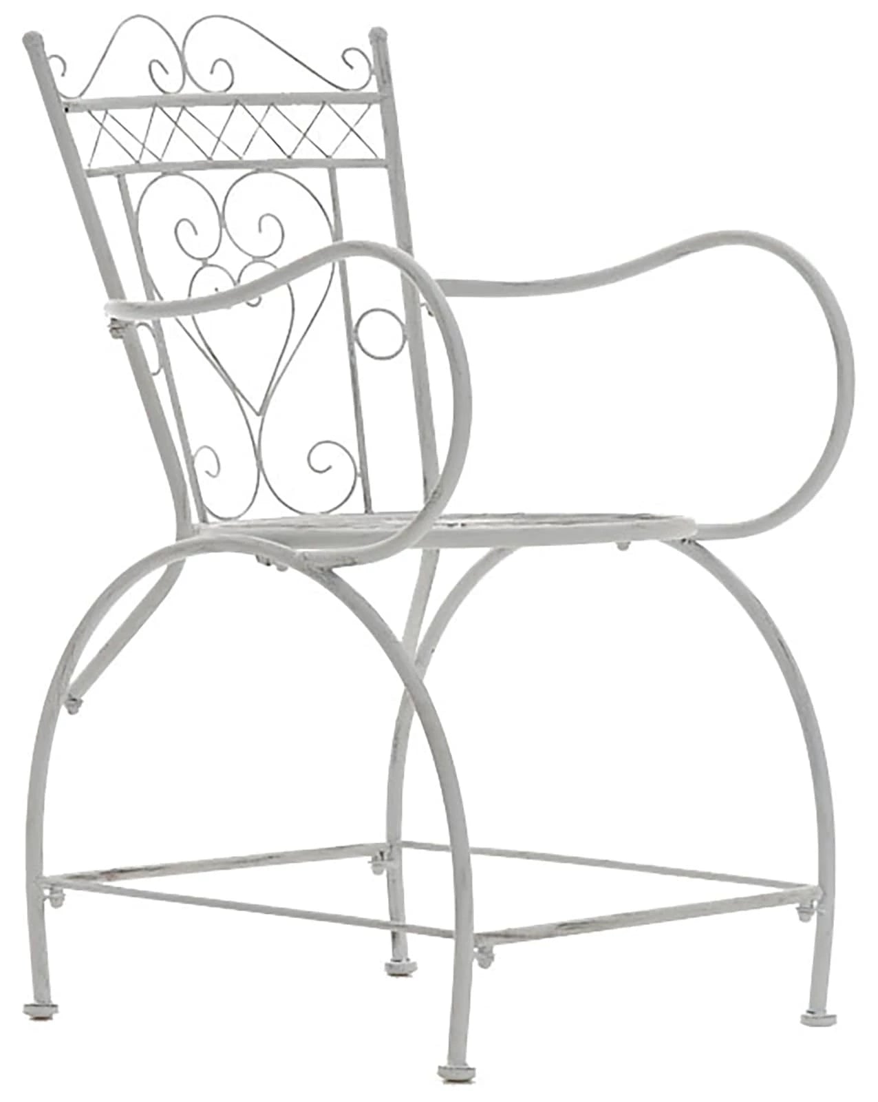 In And OutdoorMatch Tuinstoel Juana - Antiek Wit - Set van 2 - Ijzer - Buitenstoel - Stoel - Hoge kwaliteit - Luxe stijlvolle tuinstoel - Handgemaakt antiek patina Garden Chair