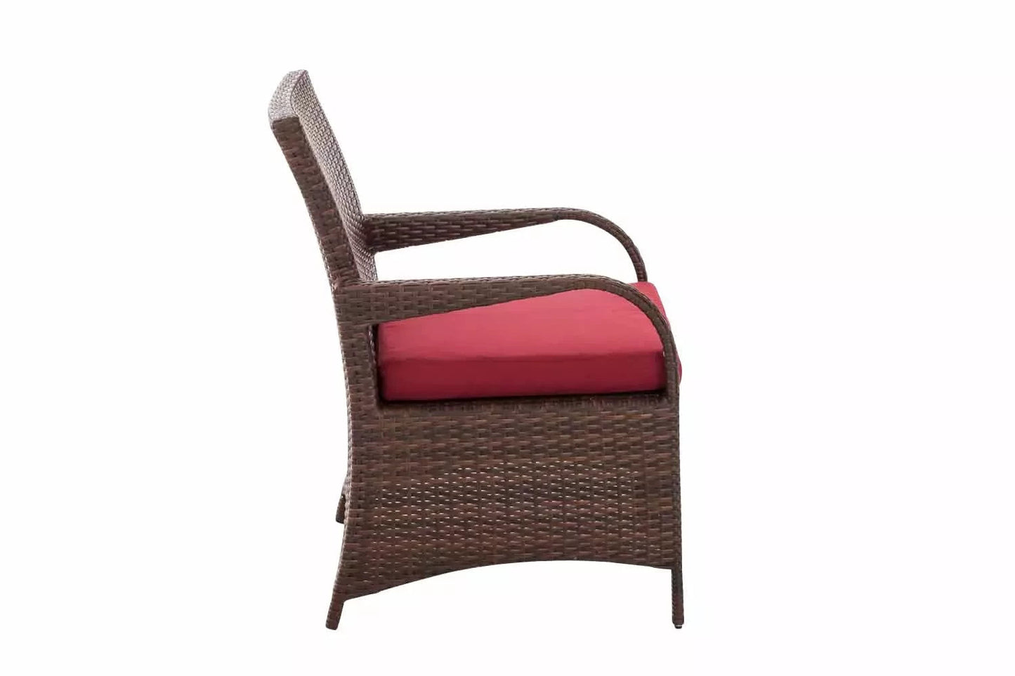 In And OutdoorMatch Tuinstoel Marcelina - Robijn rood - Weerbestendig - Loungestoel look - Wicker - Tuinstoelen set van 1 Garden Chair