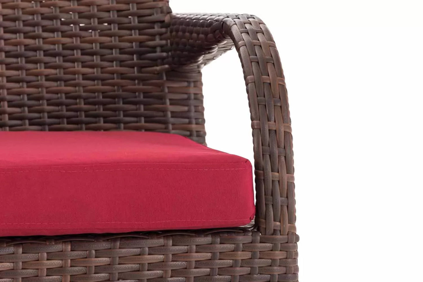 In And OutdoorMatch Tuinstoel Marcelina - Robijn rood - Weerbestendig - Loungestoel look - Wicker - Tuinstoelen set van 1 Garden Chair