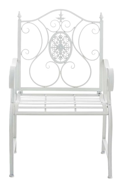 In And OutdoorMatch Tuinstoel Nick - Wit - Set van 2 - Ijzer - Buitenstoel - Stoel - Hoge kwaliteit - Stijlvolle tuinstoel - Handgemaakt antiek patina Garden Chair