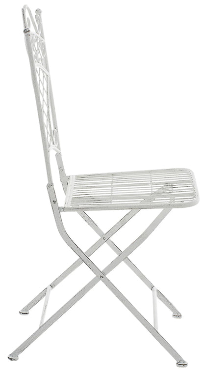 In And OutdoorMatch Tuinstoel Olivia - Grijs - Set van 2 - Klapstoel - Ijzer - Buitenstoel - Stoel - Hoge kwaliteit - Stijlvolle tuinstoel - Handgemaakt antiek patina Garden Chair