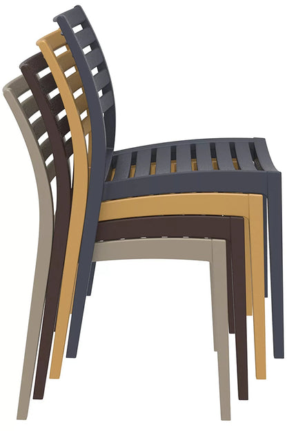 In And OutdoorMatch Tuinstoel Ryleigh - Zwart - Modern Design - Rugleuning - Voor Binnen - Buiten - Kunststof Zitting Garden Chair