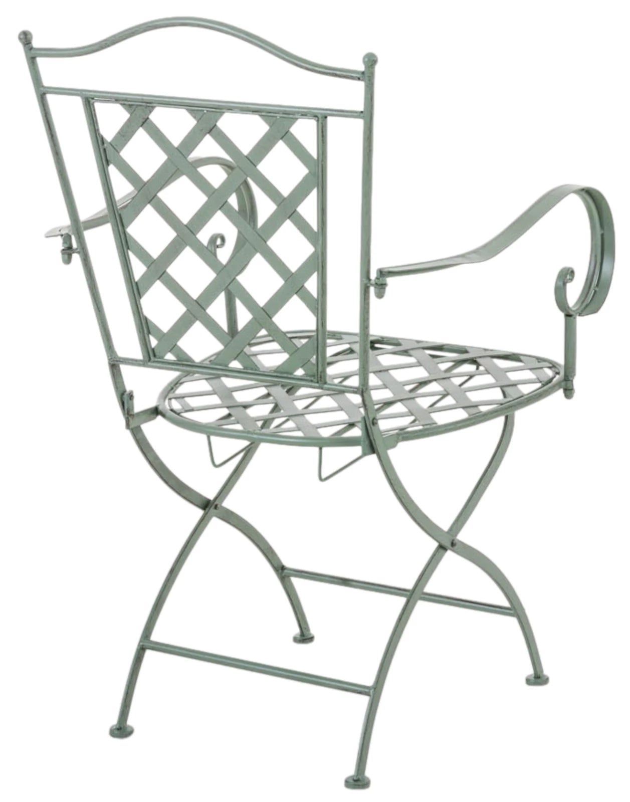 In And OutdoorMatch Tuinstoel Valeria - Groen - Set van 2 - Ijzer - Buitenstoel - Stoel - Hoge kwaliteit - Stijlvolle tuinstoel - Handgemaakt antiek patina Garden Chair