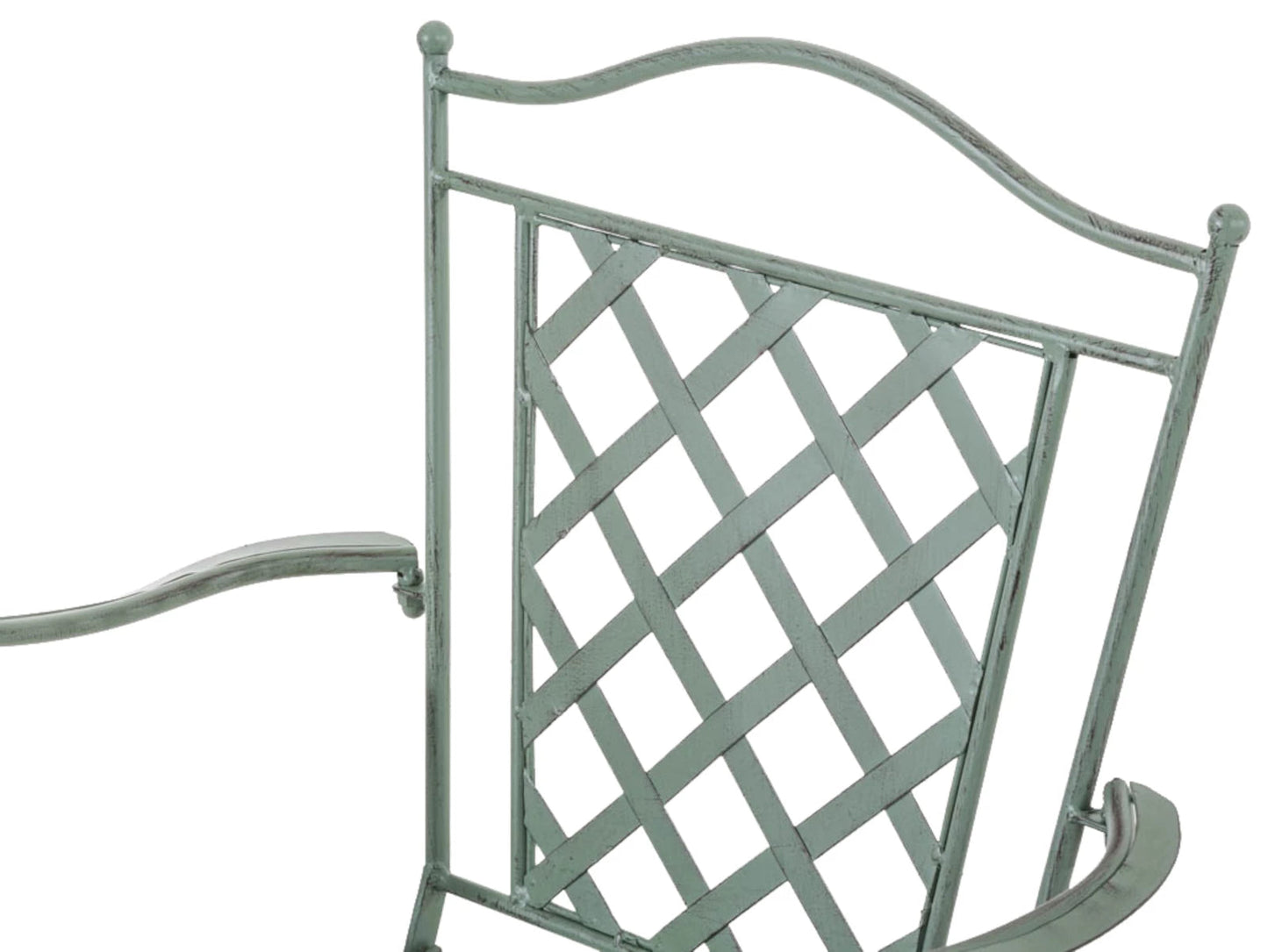 In And OutdoorMatch Tuinstoel Valeria - Groen - Set van 2 - Ijzer - Buitenstoel - Stoel - Hoge kwaliteit - Stijlvolle tuinstoel - Handgemaakt antiek patina Garden Chair