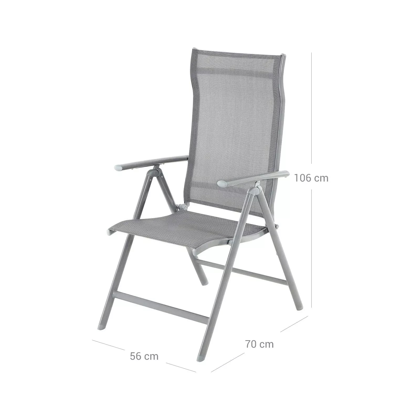 In And OutdoorMatch Tuinstoel Yoni - Set van 2 - Weerbestendig - Grijs - Outdoor - Tuinstoelen - Camping Garden Chair