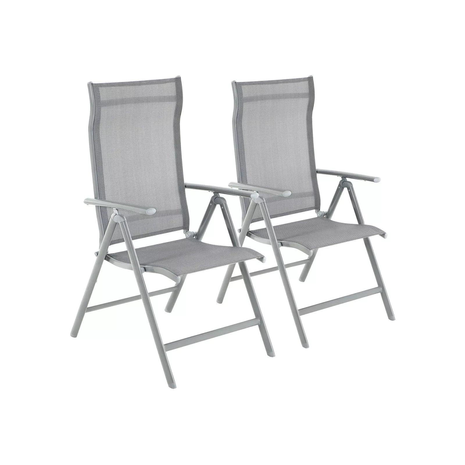 In And OutdoorMatch Tuinstoel Yoni - Set van 2 - Weerbestendig - Grijs - Outdoor - Tuinstoelen - Camping Garden Chair