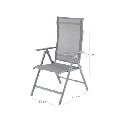 In And OutdoorMatch Tuinstoelen Yoni - outdoor loungestoel - loungestoel - Lounge - klapstoel - rugleuning in 8 stappen verstelbaar - belastbaar tot 150 kg Garden Chair