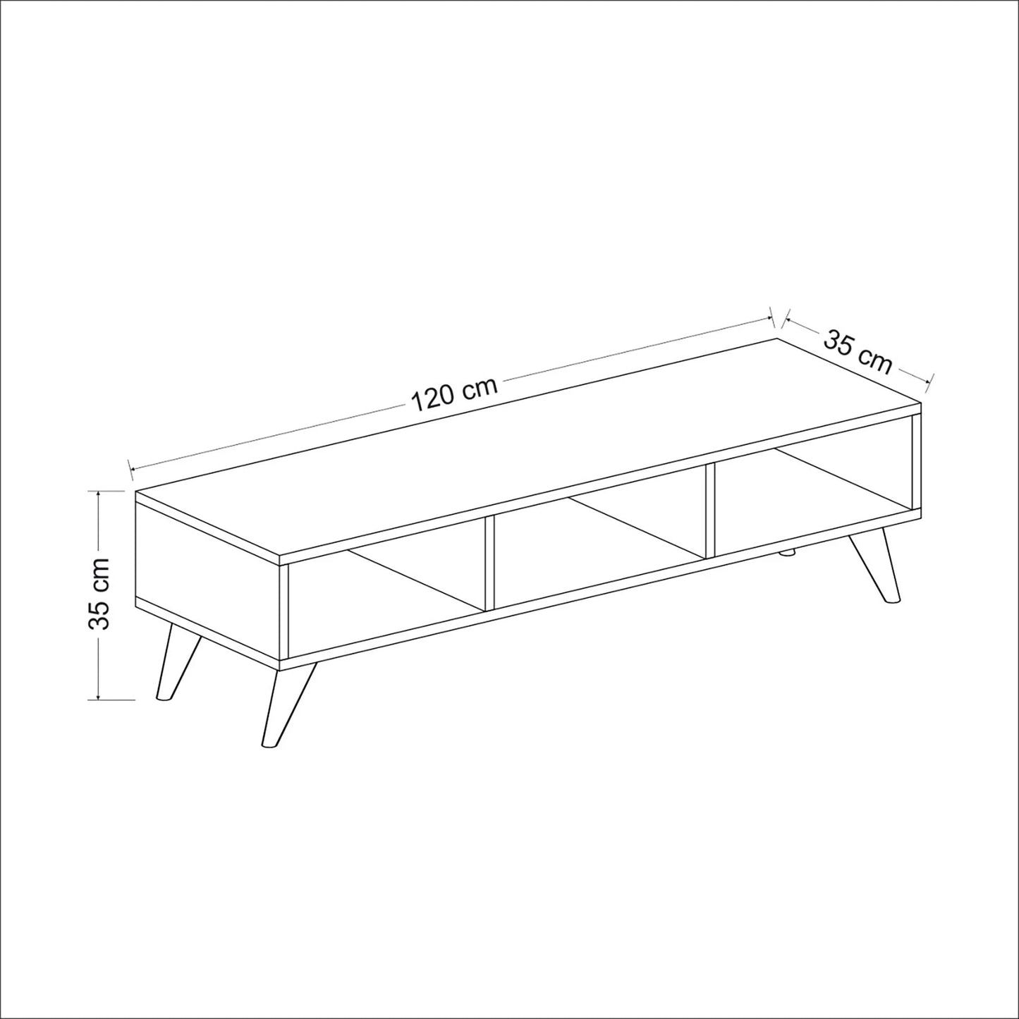 In And OutdoorMatch Tv meubel Anika - 120x35x35 cm - Wit - Spaanplaat en Kunststof - Modern Design TV-meubel