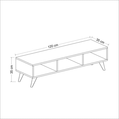 In And OutdoorMatch Tv meubel Anika - 120x35x35 cm - Wit - Spaanplaat en Kunststof - Modern Design TV-meubel