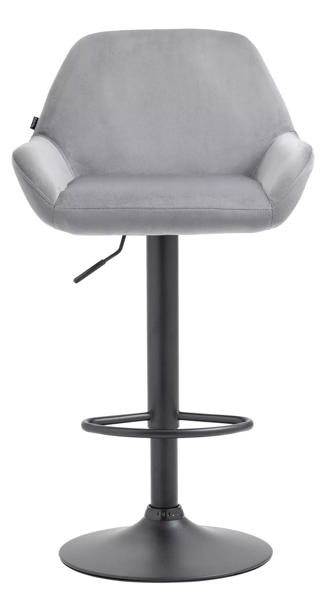 In And OutdoorMatch Velvet barkruk Monique - Lichtgrijs - In hoogte verstelbaar - Set van 1 - 63-83cm zithoogte - Met rugleuning - Voor keuken en bar - Ergonomische barstoelen Barkrukken / hocker