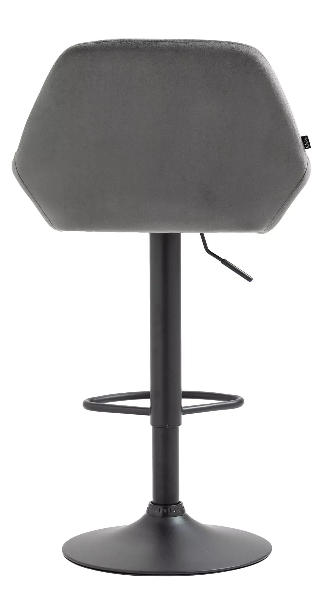 In And OutdoorMatch Velvet barkruk Monique - Lichtgrijs - In hoogte verstelbaar - Set van 1 - 63-83cm zithoogte - Met rugleuning - Voor keuken en bar - Ergonomische barstoelen Barkrukken / hocker