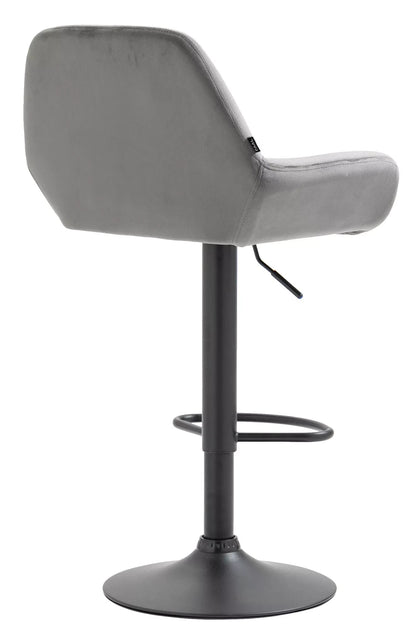 In And OutdoorMatch Velvet barkruk Monique - Lichtgrijs - In hoogte verstelbaar - Set van 1 - 63-83cm zithoogte - Met rugleuning - Voor keuken en bar - Ergonomische barstoelen Barkrukken / hocker