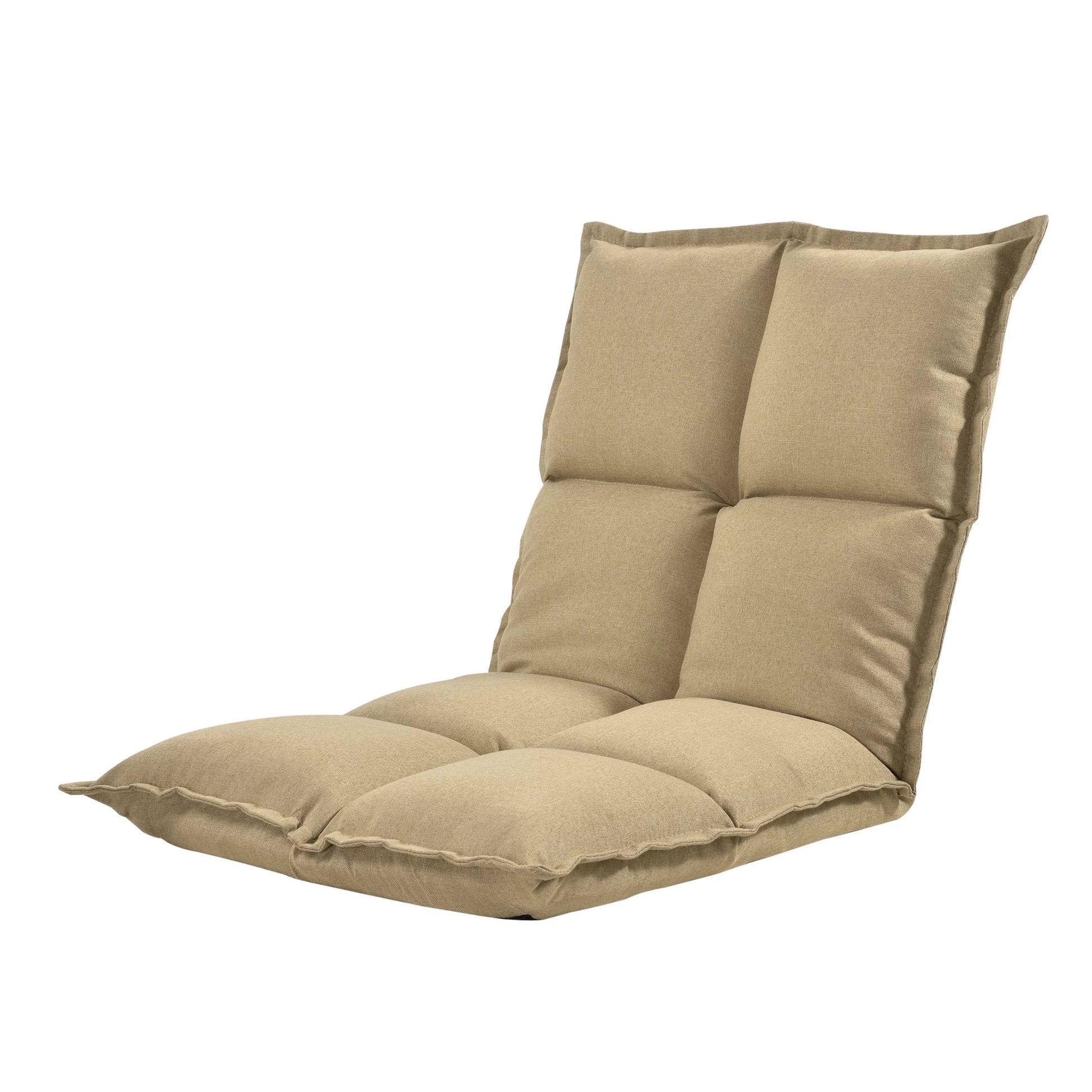 In And OutdoorMatch Vloerstoel Rosamond - Loungekussen - Verstelbaar - 110x55x11 cm - Zandkleurig lounge chair