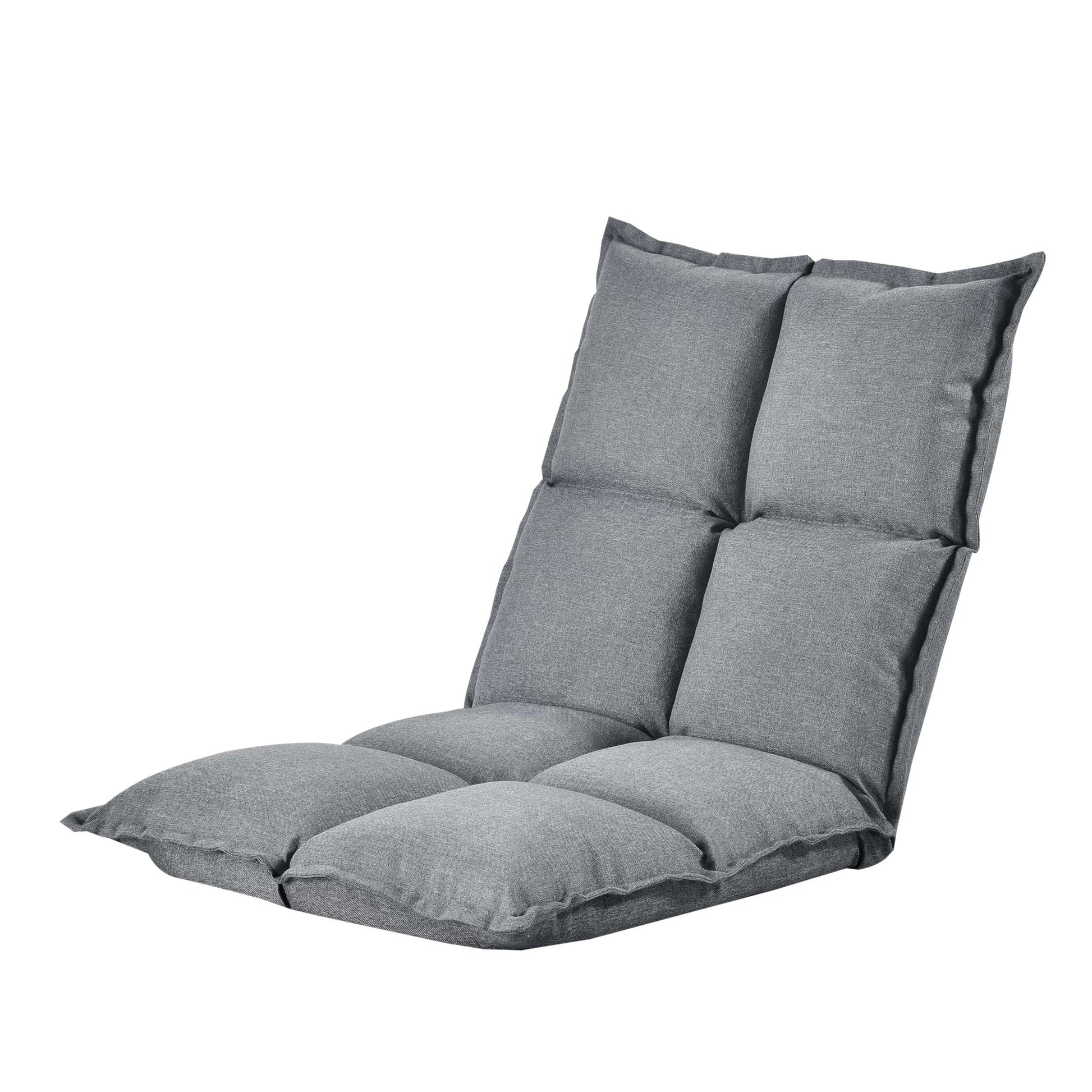 In And OutdoorMatch Vloerstoel Wilhelm - Loungekussen - Verstelbaar - 110x55x11 cm - Lichtgrijs lounge chair