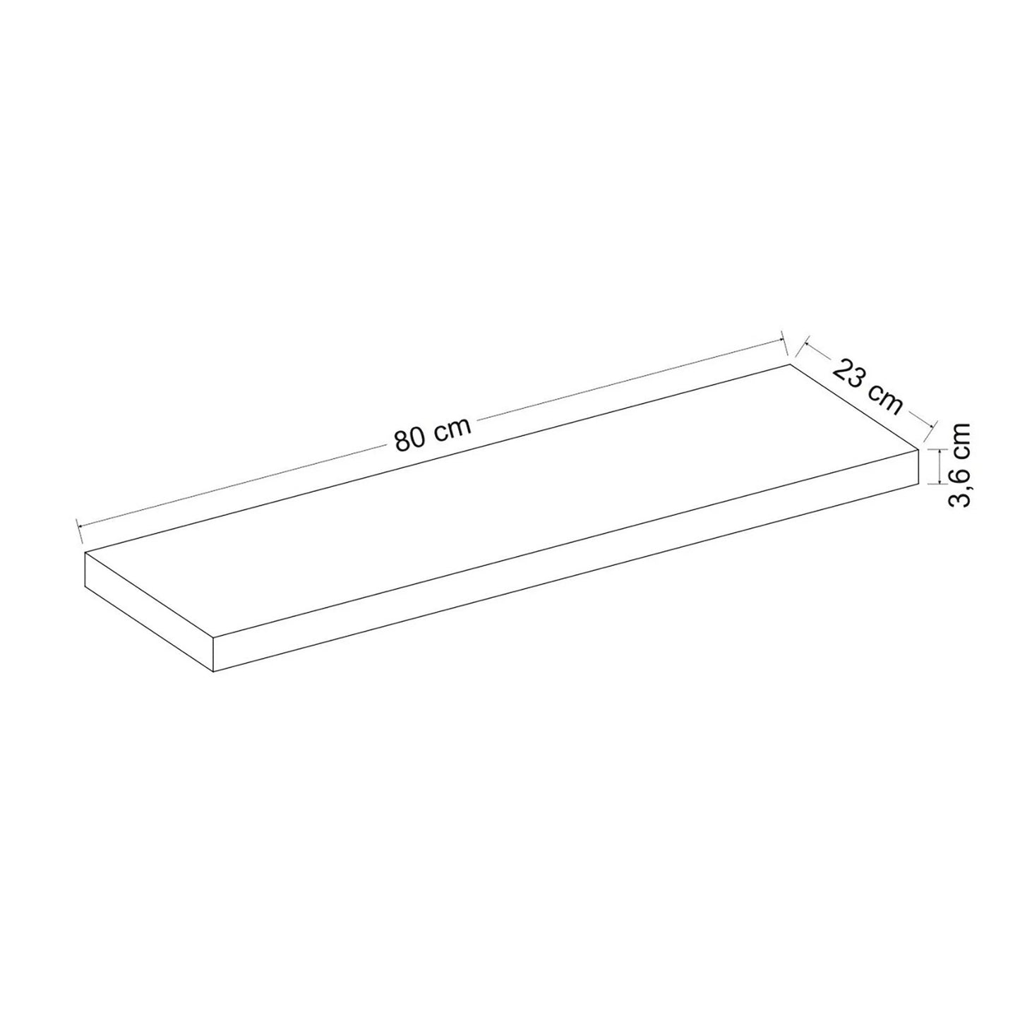 In And OutdoorMatch Wandplank Alfredo - 36x80x23 cm - Houtkleurig - Spaanplaat - Stijlvol Design Wandplank