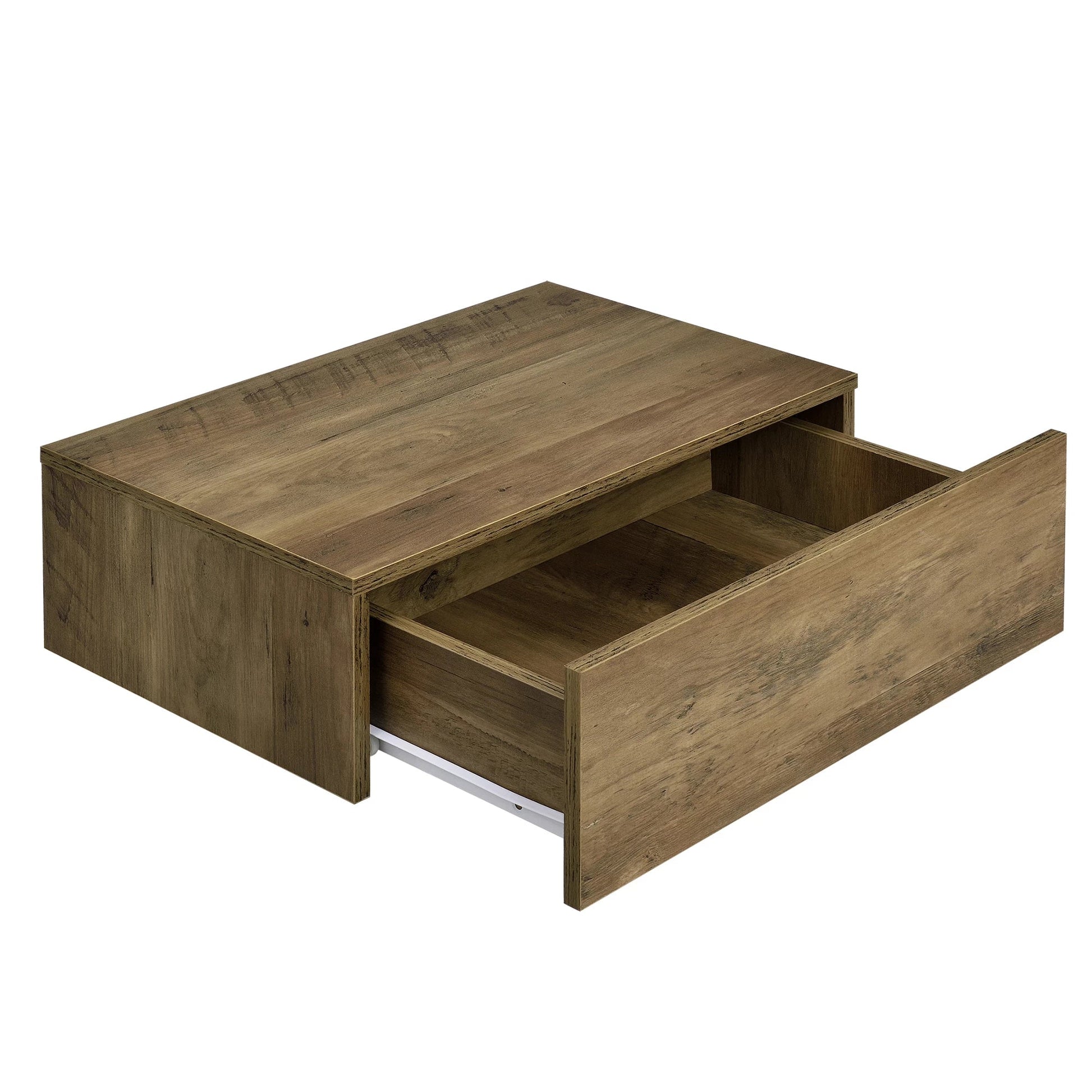 In And OutdoorMatch Wandplank Alivia - Met Lade - Zwevend - 46x30x15 cm - Houtkleurig - Stijlvol Plank Wandplank