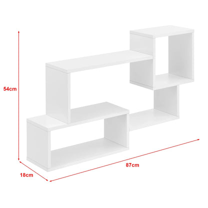 In And OutdoorMatch Wandplank Darron - Met 3 Vakken - 87x18x54 cm - Wit Mat - Wandplank