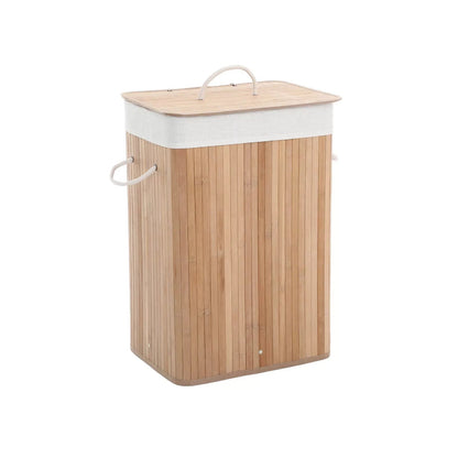 In And OutdoorMatch Wasmand met deksel Imelda - Met handvatten - Wasbox - Rechthoek - Wassorteerder - Rieten - 40x30x60cm Wasmand