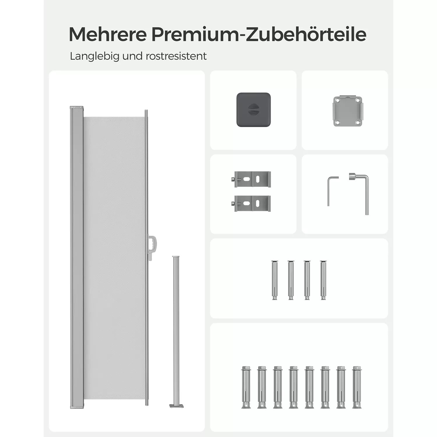 In And OutdoorMatch Zichtnet Hermina - 250x350cm lichtgrijs - Windscherm - Zichtdoek - Privacydoek - Hekwerk - Windbreekgaas - PVC winddoek Sunshade