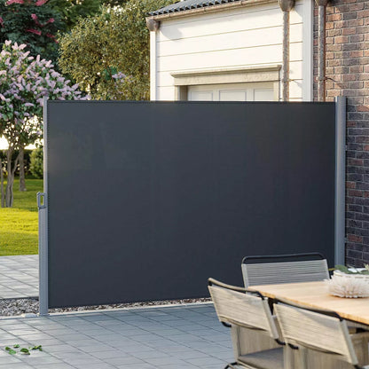 In And OutdoorMatch Zijluifel Rolando - Uitschuifbaar - Antraciet - 200x400cm - Inkijkbescherming - Zonwering - Balkon - Terras - Tuin Sunshade